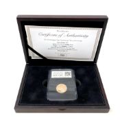 The DateStamp 2015 St George's Day Gold Proof Sovereign, number 35 of 195,