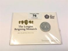 A Royal Mint The Longest Reigning Monarch 2015 £20 Fine Silver Coin.