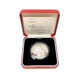 A Queen Elizabeth II 70th Birthday Silver Proof Crown, boxed with certificate of authenticity.