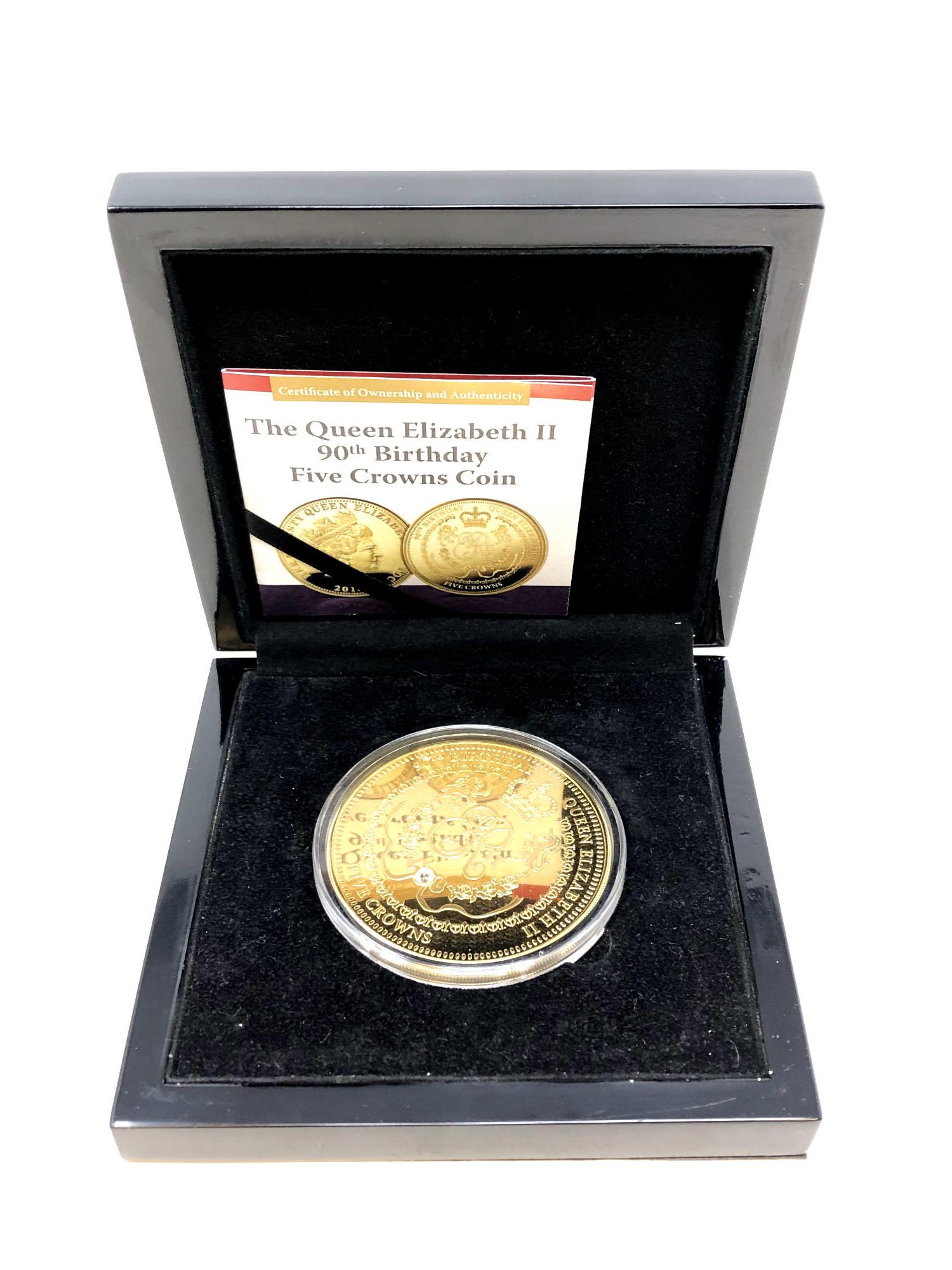 A Bradford Exchange Queen Elizabeth II 90th Birthday Five Crowns Coin,