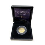 A Bradford Exchange Queen Elizabeth II 90th Birthday Double Gold Crown, struck in 9ct gold, 4g,