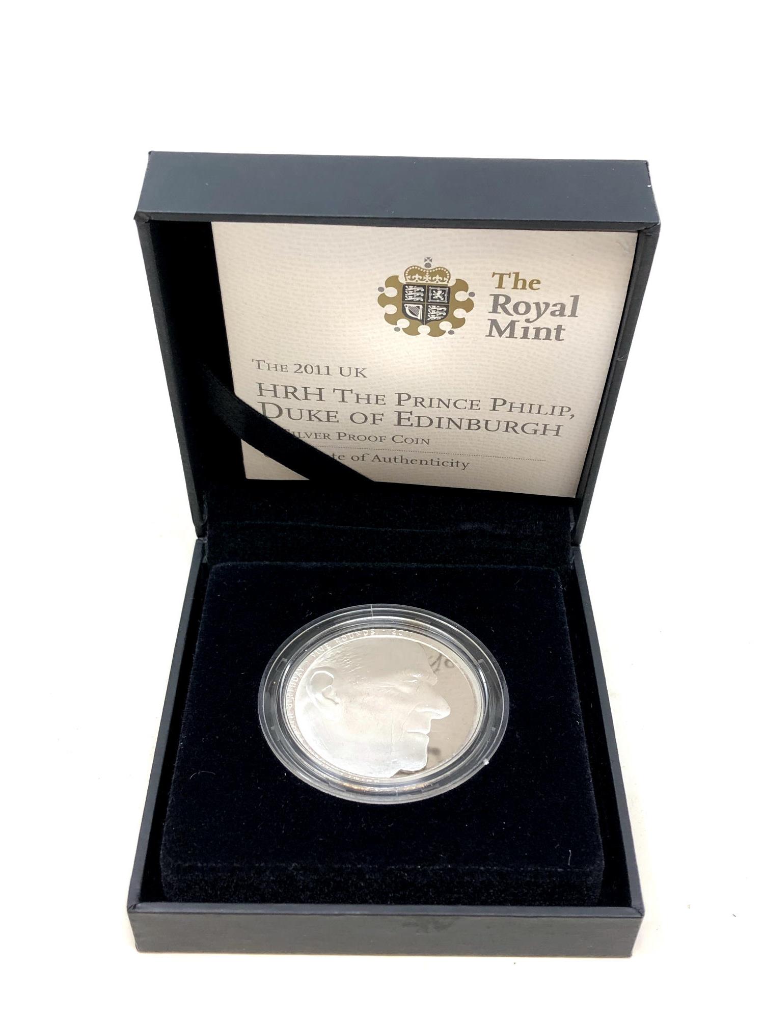 A Royal Mint 2011 HRH The Prince Philip Duke of Edinburgh £5 Silver Proof Coin,