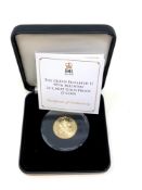 A Jubilee Mint Queen Elizabeth II 90th Birthday 22ct Gold Proof £1 Coin, 8g,