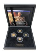 A Bradford Exchange "The King George III Last Guineas Gold Set", 4 gold coins in presentation case,