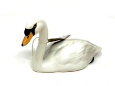 A Beswick china figure : Swan - Head Up, model 1684, white, gloss, height 8 cm.