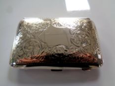 A silver cigarette case, Birmingham 1912,