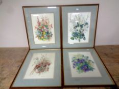 Four Henry Holzer watercolours, spring,