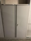 A Triumph metal double door office stationary cabinet, width 95 cm,