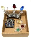 Swarovski crystal flowers with two stands (15)