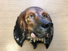 A Beswick china wall mask : Red Setter, model 668, gloss, 29 cm x 26 cm.