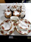 Fifty-seven pieces of Royal Albert Old Country Roses tea and dinner china