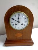 An Edwardian inlaid mahogany cased bracket clock by Walker and Hall Ltd