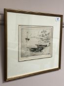 Nelson Dawson (1859 - 1941) : Fisherman's Cove, etching, signed in pencil, numbered 12,