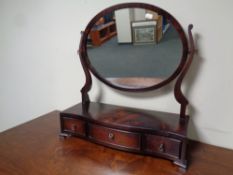 An Edwardian mahogany dressing table mirror fitted three drawers