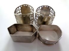 Two Birmingham silver napkin rings, weight 35g,