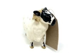 A Beswick china figure : Black-Faced Ram, model 3071, black and white, gloss, height 9 cm.