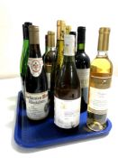 A tray containing eleven assorted bottles of wine