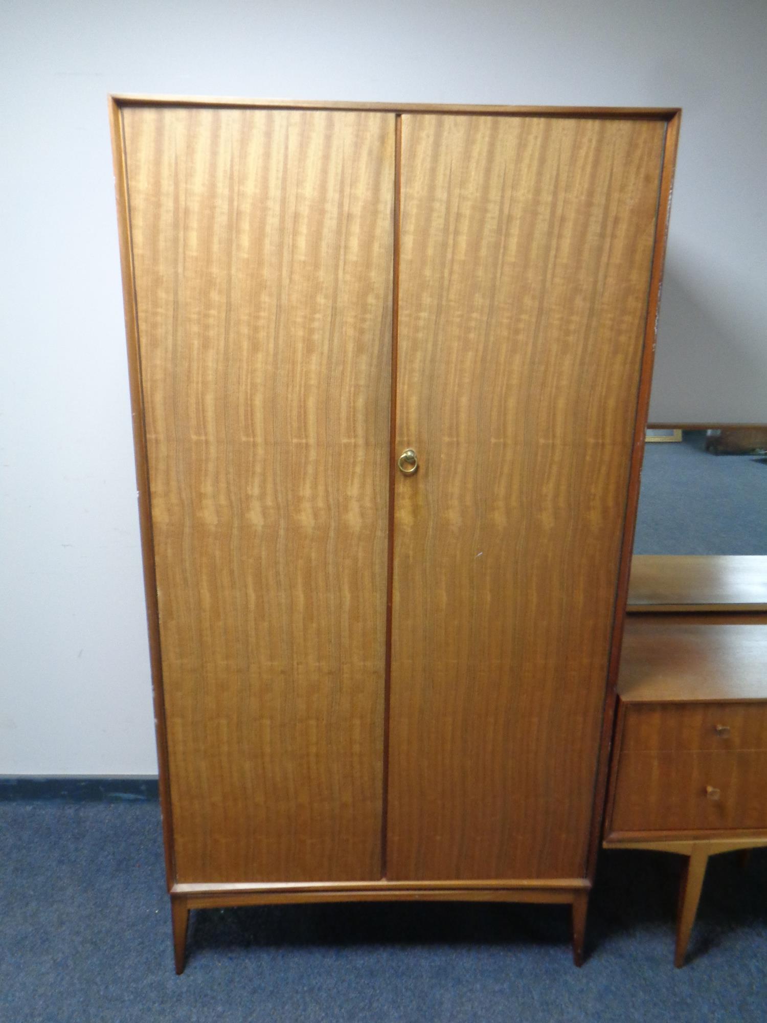 A 20th century Mcintosh five piece teak bedroom suite comprising of double door wardrobe, - Image 2 of 5