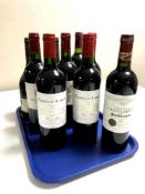 A tray containing nine assorted bottles of wine,