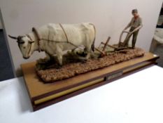 A Capodimonte limited edition figure 'L'Aratura', ox pulling plough by Maggioni, No.