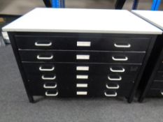 A six drawer office plan chest, width 100cm,