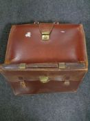 Two vintage leather briefcases