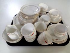 A tray containing 35 pieces of Melba ware bone tea china