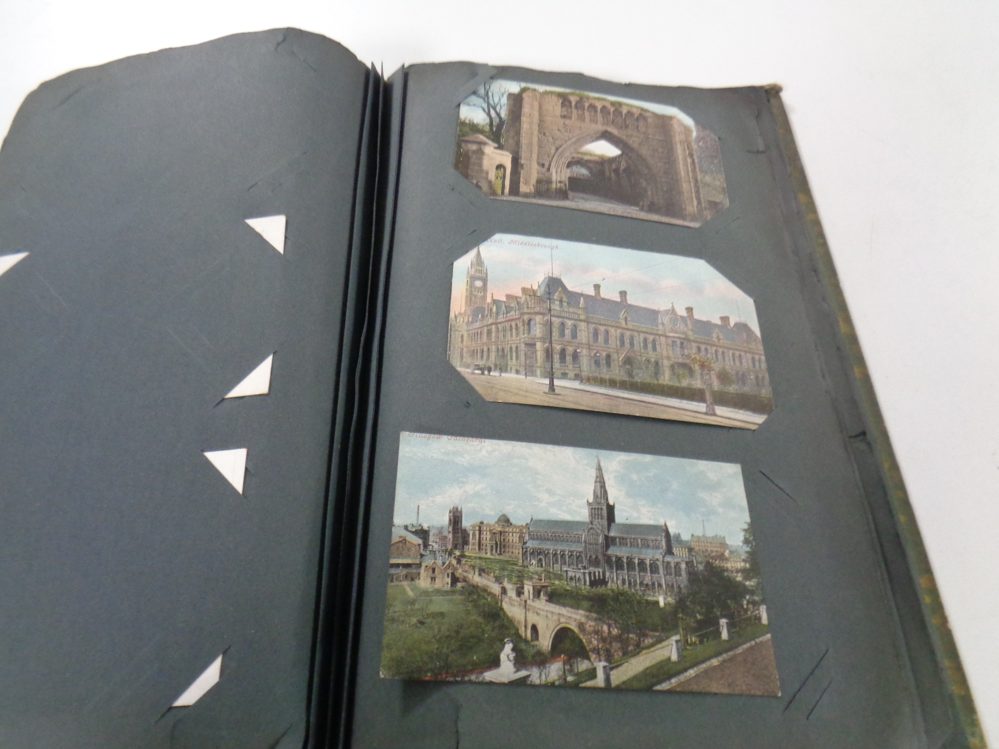 An antiquarian postcard album containing a large quantity of colour and monochrome postcards, - Image 3 of 3