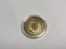 A 500 year sovereign anniversary coin, gold on silver CONDITION REPORT: 20.2G.
