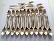 Twenty-eight silver teaspoons from the Milvain Hunt Northumberland,