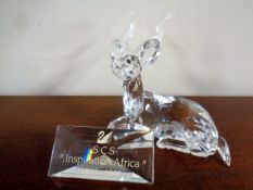 A Swarovski crystal antelope,