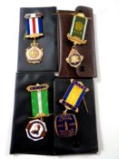 Four RAOB enamelled medals in wallets