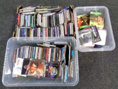 A box and two crates containing a large quantity of assorted CDs to include classical