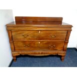 A Victorian mahogany oversized two drawer chest