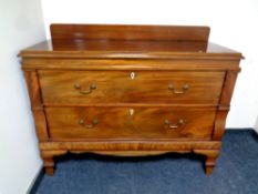 A Victorian mahogany oversized two drawer chest