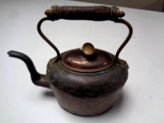 A 19th century copper kettle