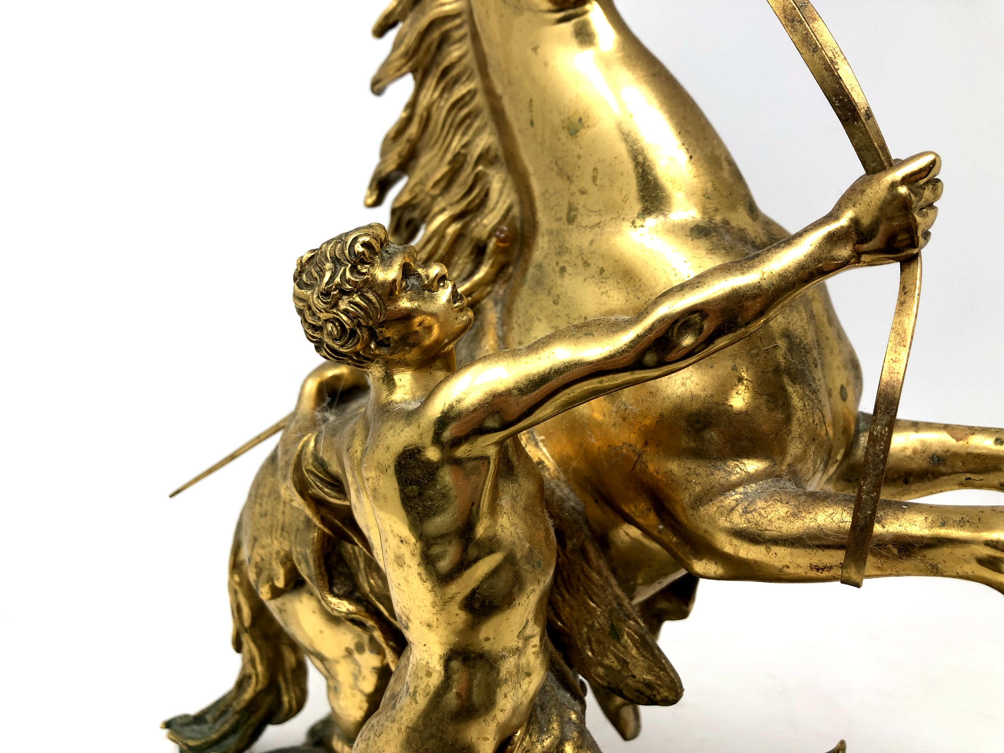 After Guillaume Coustou (1677-1746) : A good quality 20'th Century brass model of a marly horse, - Image 3 of 5