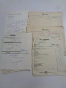 Sammy Davis Jnr 1961 receipts for tailored clothing and time sheets for 'The Sammy Davis Jnr Show'