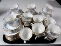 A tray containing sixty Royal Malvern bone china teacups,