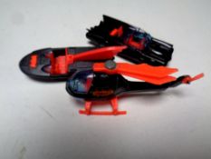 Corgi Juniors (1970's) Batmobile, helicopter, and speed boat.