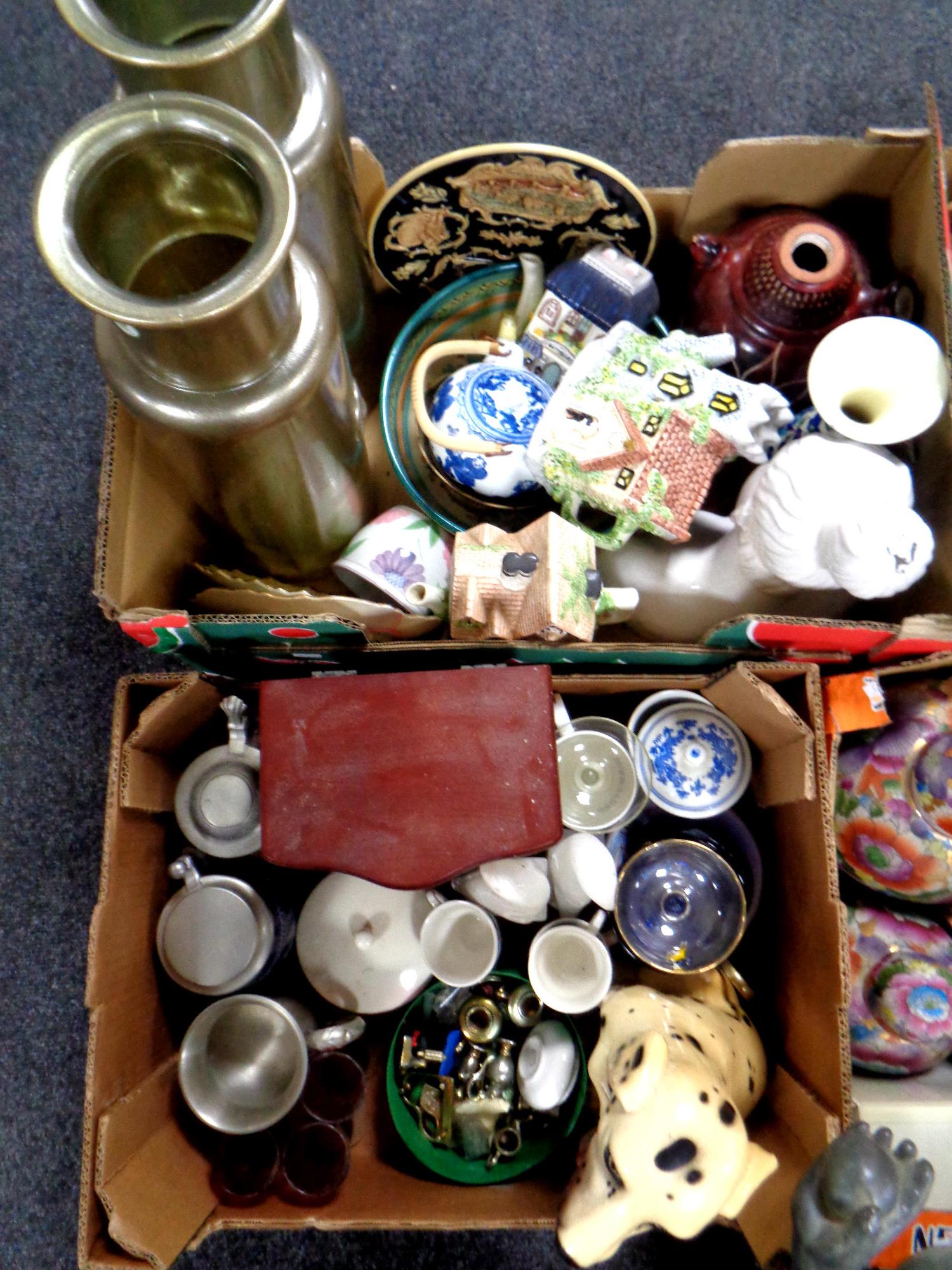 Four boxes containing a large quantity of miscellaneous ceramics, glassware, ornaments, - Image 2 of 3