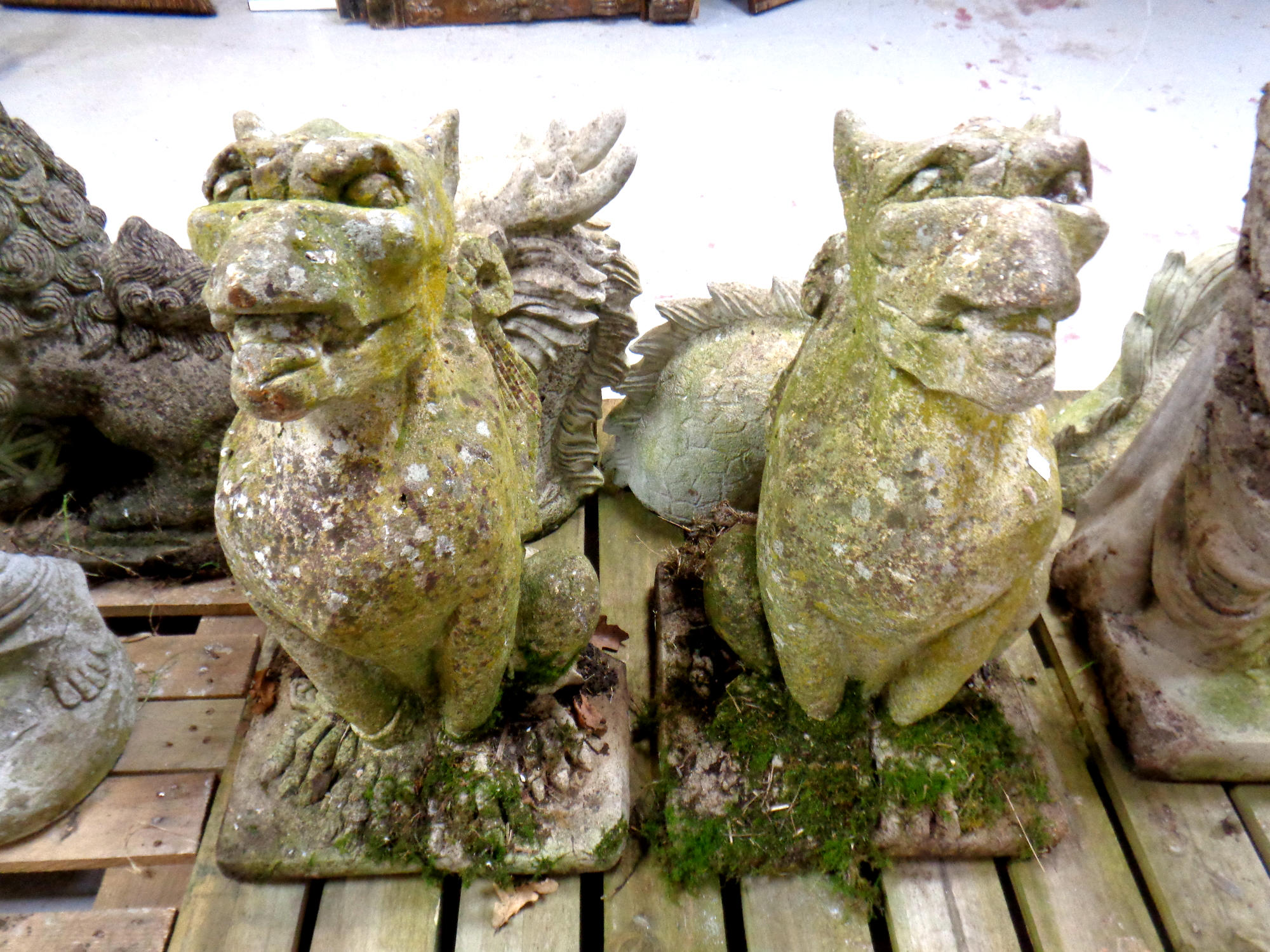 Concrete garden figures,