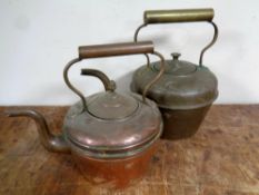 Two 19th century copper kettles