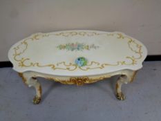 An Italian Silik Baroque style coffee table,