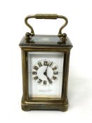 A miniature French brass cased carriage clock by Richard and Co,