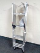 A set of aluminium loft ladders