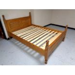 A 4'6 pine bed frame