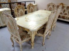 An Italian Silik Baroque style dining table, length 193cm,