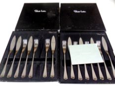 Four boxes of Robert Welch eight piece fish cutlery sets