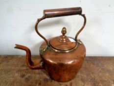 A 19th century copper kettle